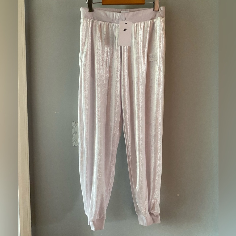 Nike Light Pink Velvet Track Pants